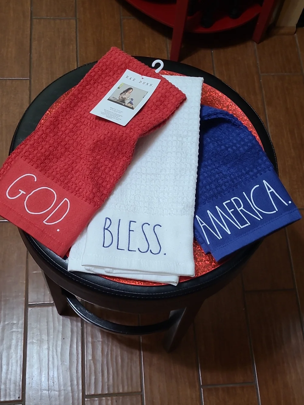 Rae Dunn Waffle Weave Patriotic Towel Set
